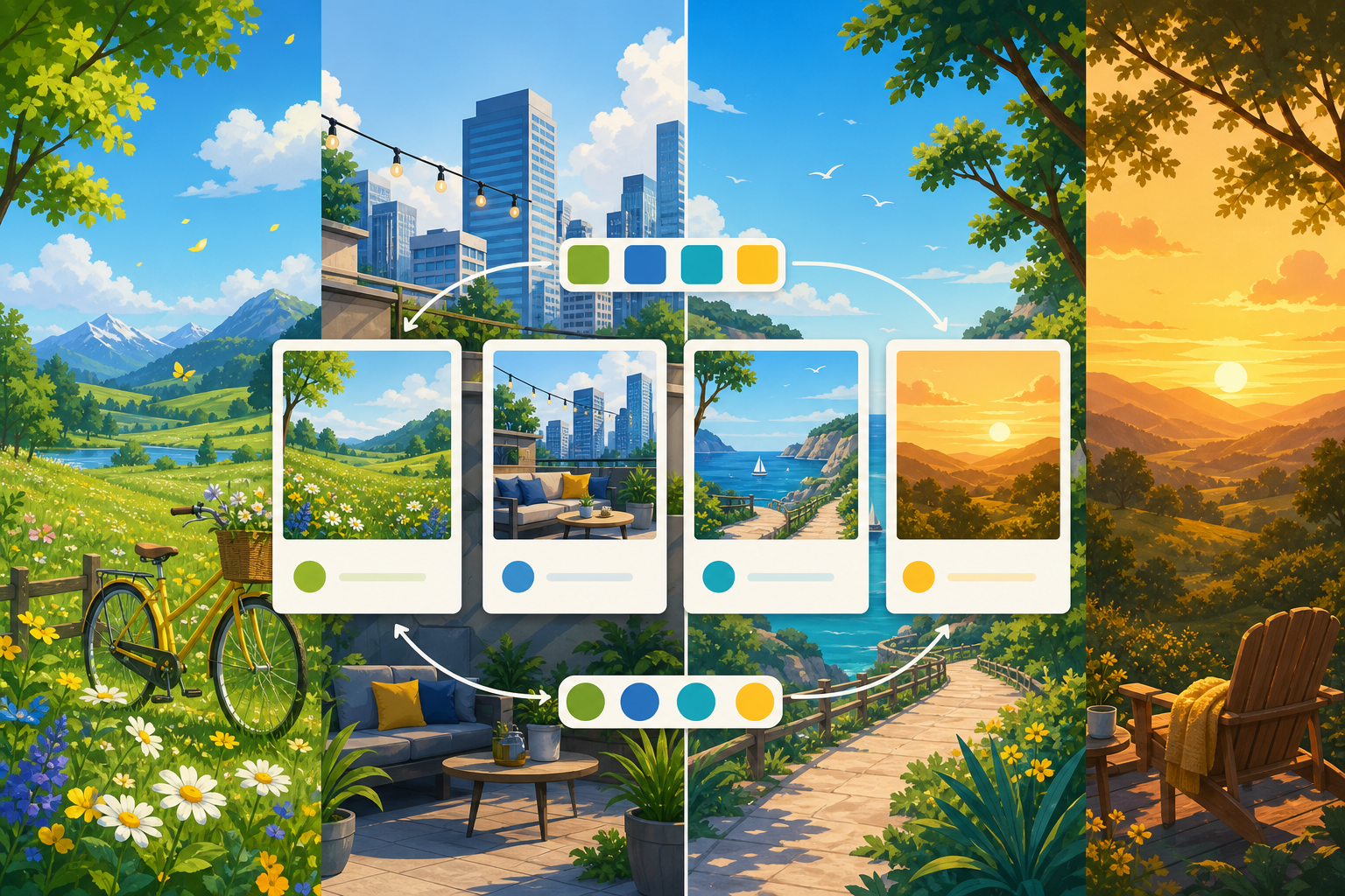 Illustrated market variant workflow generated with Pixy